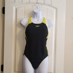 Speedo One Piece Black/Yellow Swim Suit
